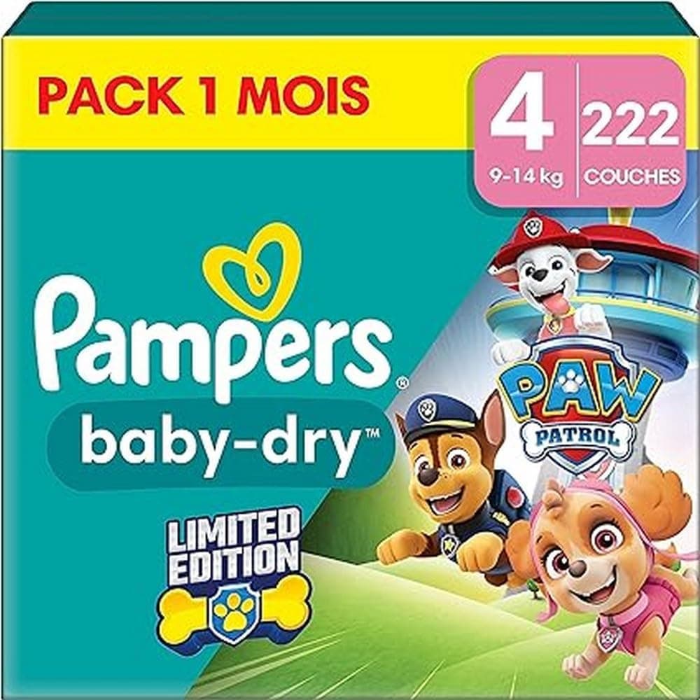 Pampers Baby-Dry, Size 4, 222 Nappies, 9-14 kg, Rescue Against Leaks with Full Protection Up… product image