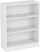 Cambridge 3 Tier Low Bookcase, White Wooden Shelving Display Storage Unit Office Living Room… product image