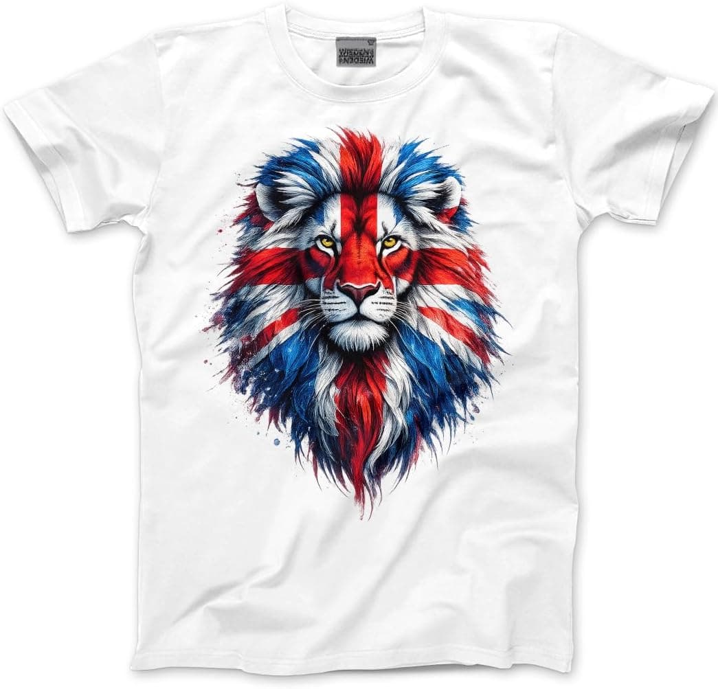 Union Jack T Shirt – Lion Flag T-Shirt English United Kingdom Tshirt - Britain British Flag… product image
