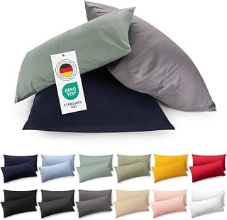 Blumtal set of 2 pillowcases - 100% cotton, super soft premium jersey pillowcase, grey, 40x80cm product image