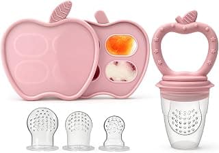 Baby Fruit Feeder, Silicone Fruit Pacifier (with Ice Tray), Suitable for Fruit and Vegetable… product image