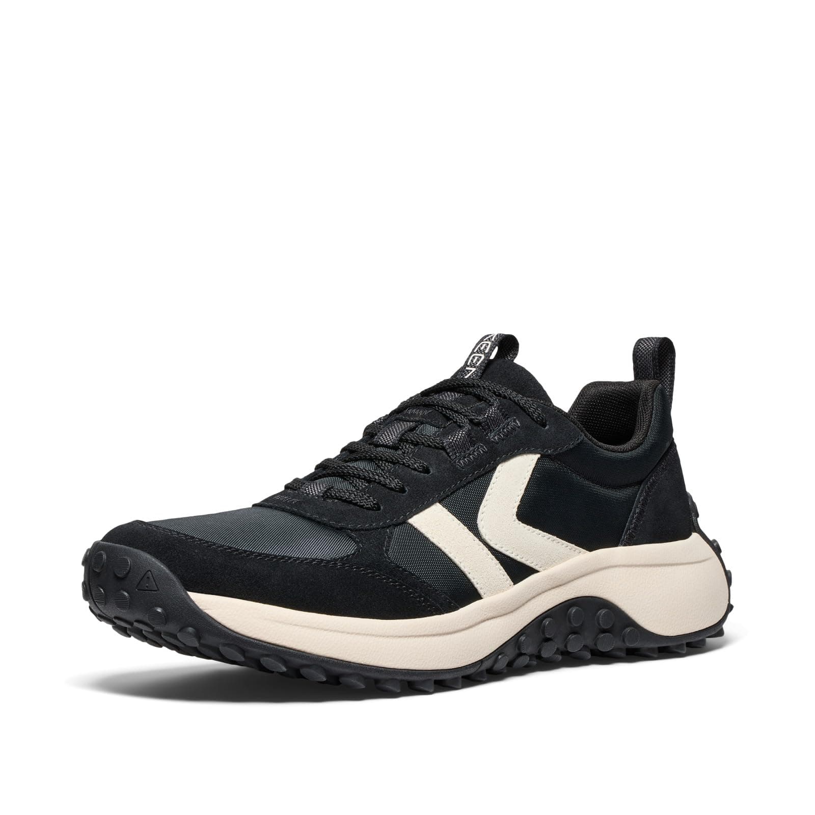 KEEN Men's KS86 Comfortable Durable Retro Style Sneakers, Black/Birch, 8 product image