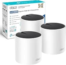 TP-Link Deco X55 AX3000 Lot de 3 systèmes Wi-FI maillé intégrale, Maille axée sur l'IA, HE160,… product image