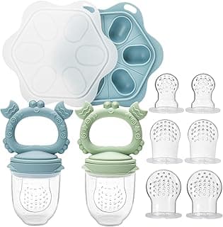 CLDY Baby Fruit Food Feeder & Mini Freezer Tray Combo, 3 Month+, Breastmilk Popsicle Freezer… product image