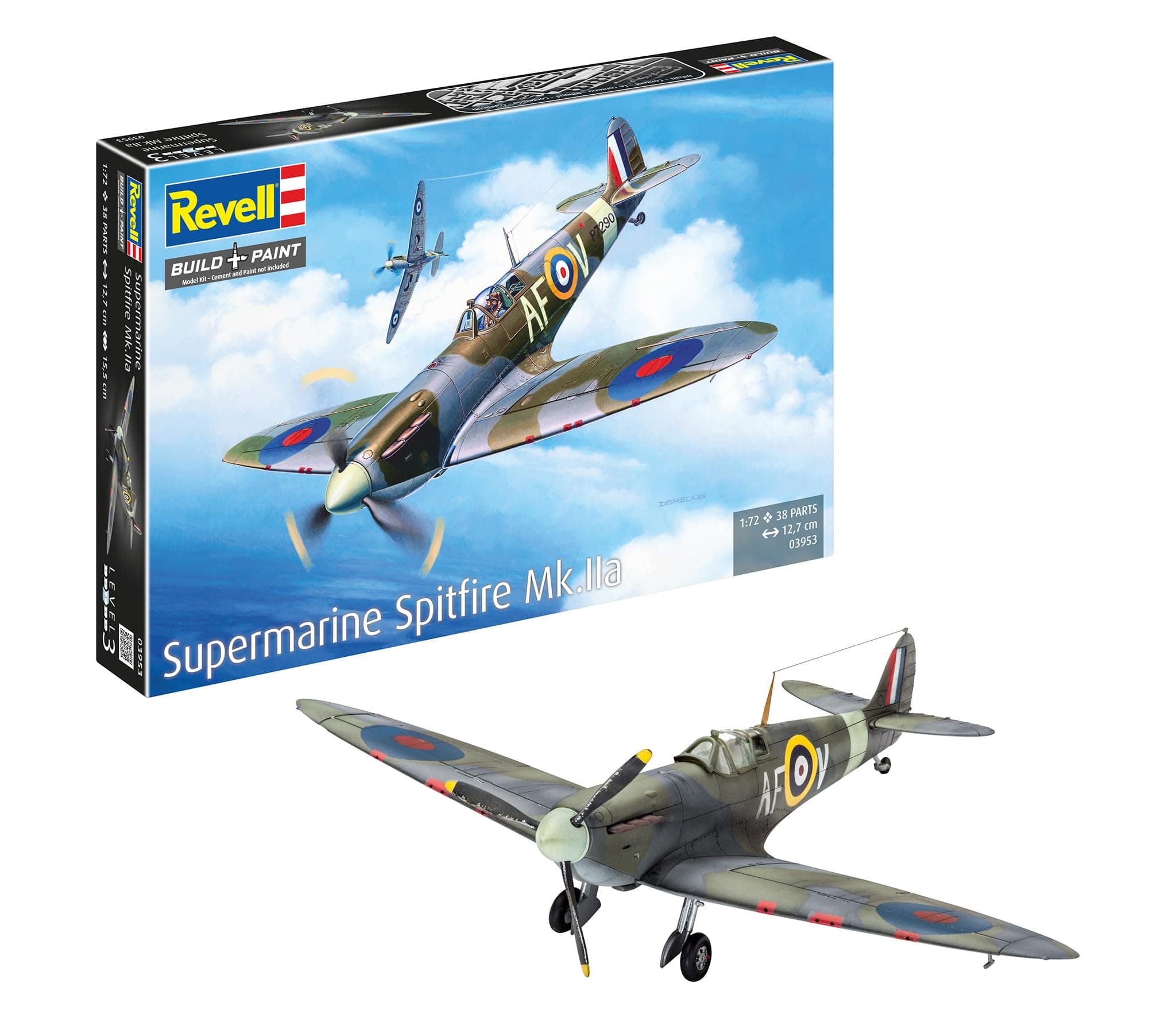 Revell 80-3953 Modellbausatz Flugzeug 1:72 - Spitfire Mk.IIa im Maßstab 1:72, Level 3,… product image