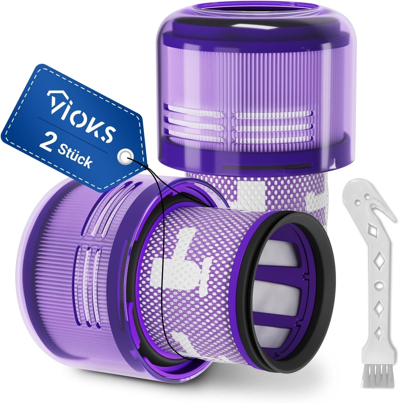VIOKS Zestaw filtrów do odkurzacza 2 x zamiennik filtra Dyson 970013-02 97001302 + szczotka do… product image