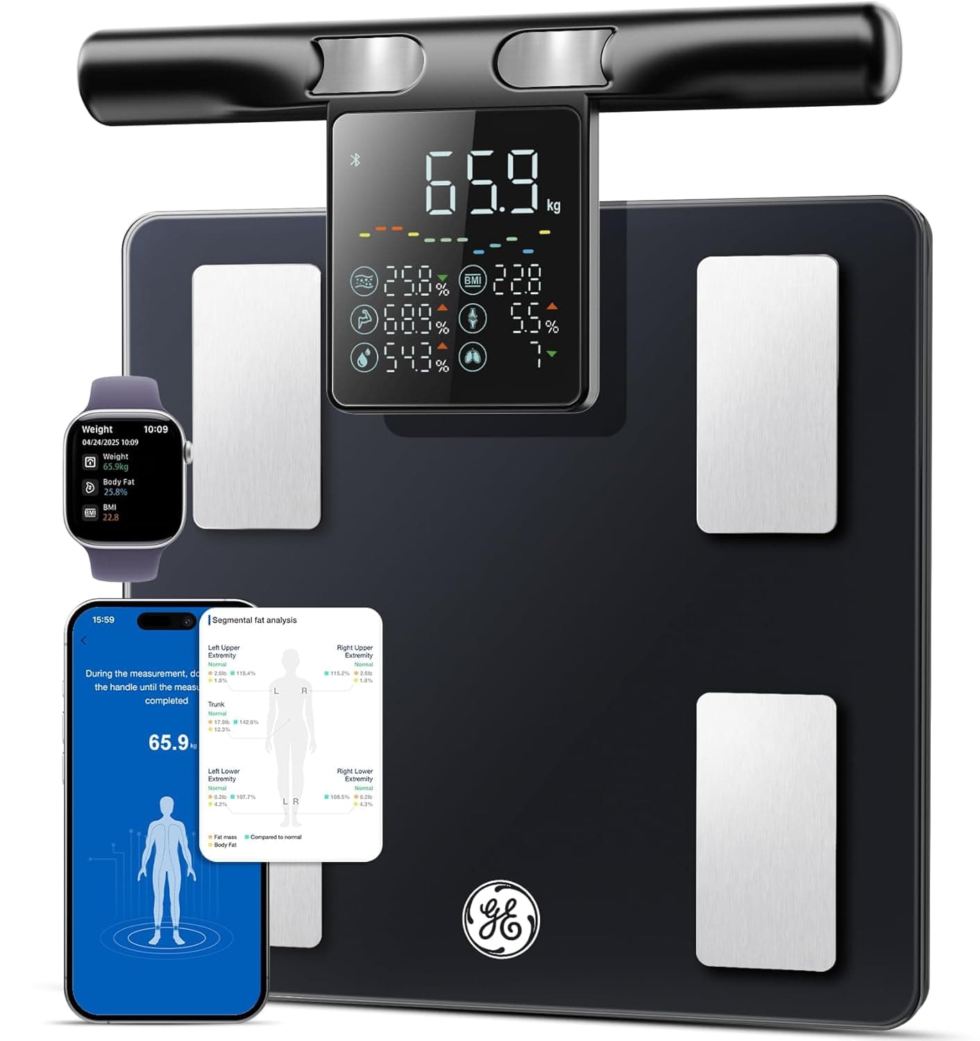 GE Scale for Body Weight, 8-Electrode Smart Bathroom Scale with Full Body Composition… product image