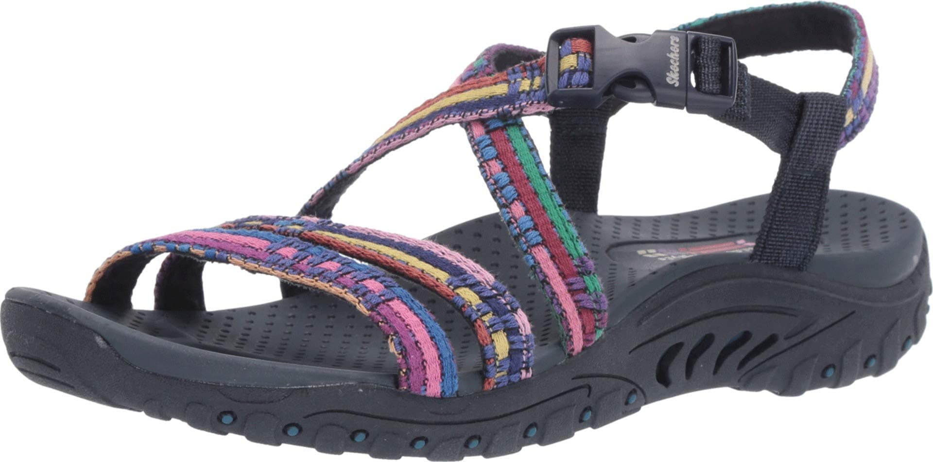 Skechers Women's Reggae-Sew Me-Boho Woven Strappy Slingback Sandal, Navy Multi, 6 UK product image