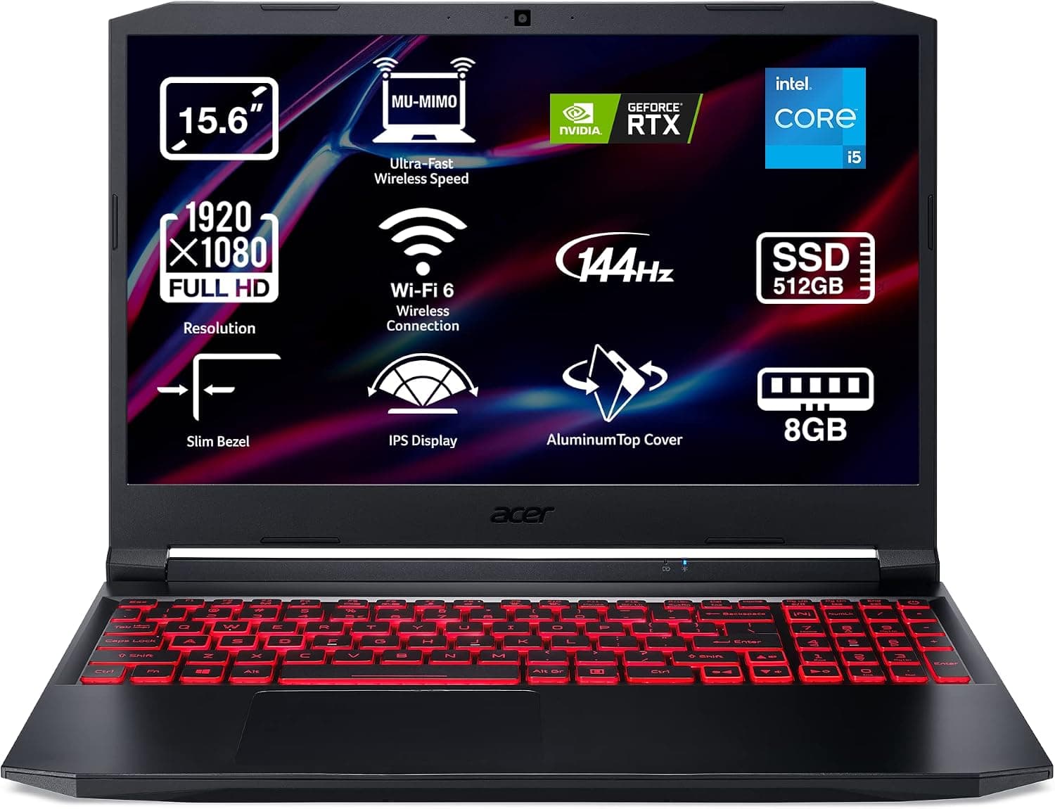 Acer Nitro 5 AN515-57 - Gaming 15,6" Full HD IPS (Intel Core i5-11400H, 8 GB RAM, 512 GB SSD,… product image