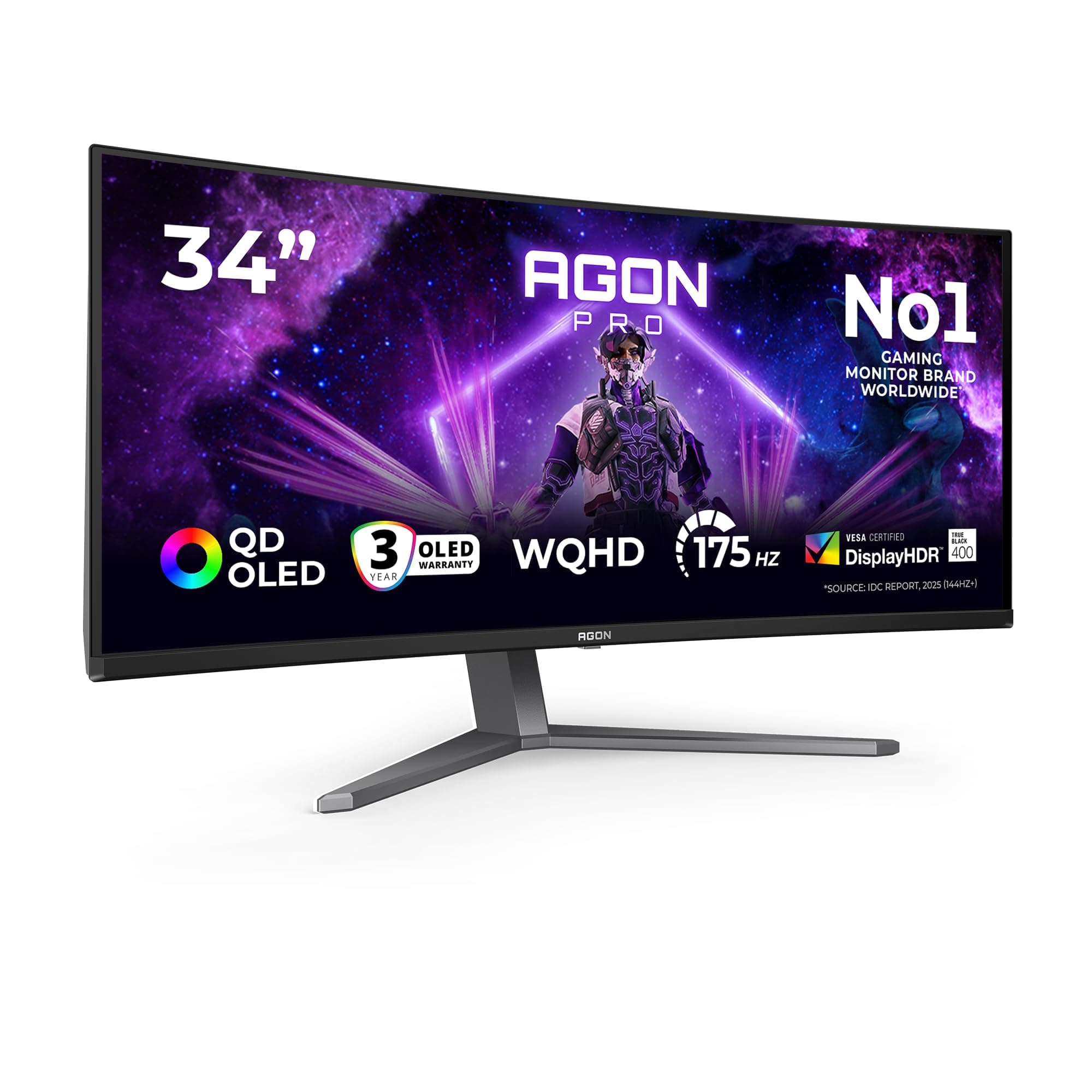 AOC Curved Monitor, AG346UCD 34 Inch 175Hz QD-OLED Panel, 0.03ms GtG, HDR400 TrueBlack,… product image