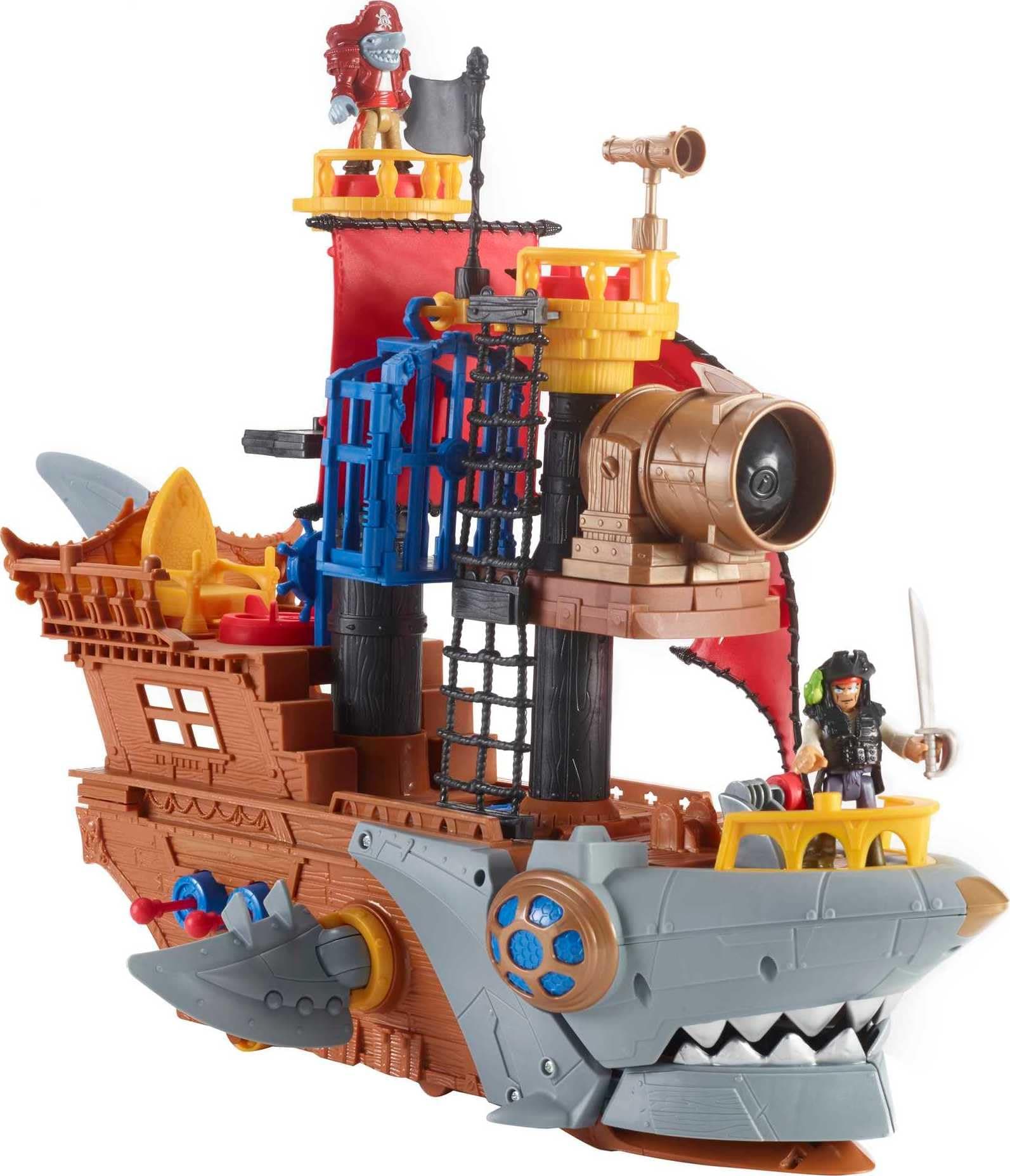 Fisher-Price Imaginext - Squalo-Nave dei Pirati, playset a tema nave e e squalo con 2… product image