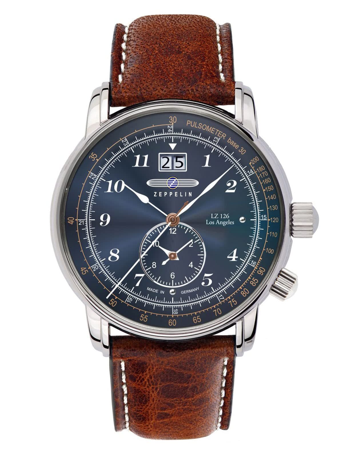 Zeppelin lz126 los Angeles Herren Uhr analog Quarzwerk mit Leder Armband 8644-3 product image