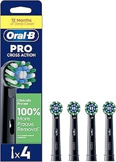 Oral-B Pro Cross Action Electric Toothbrush Heads, 4 Count, Black product image