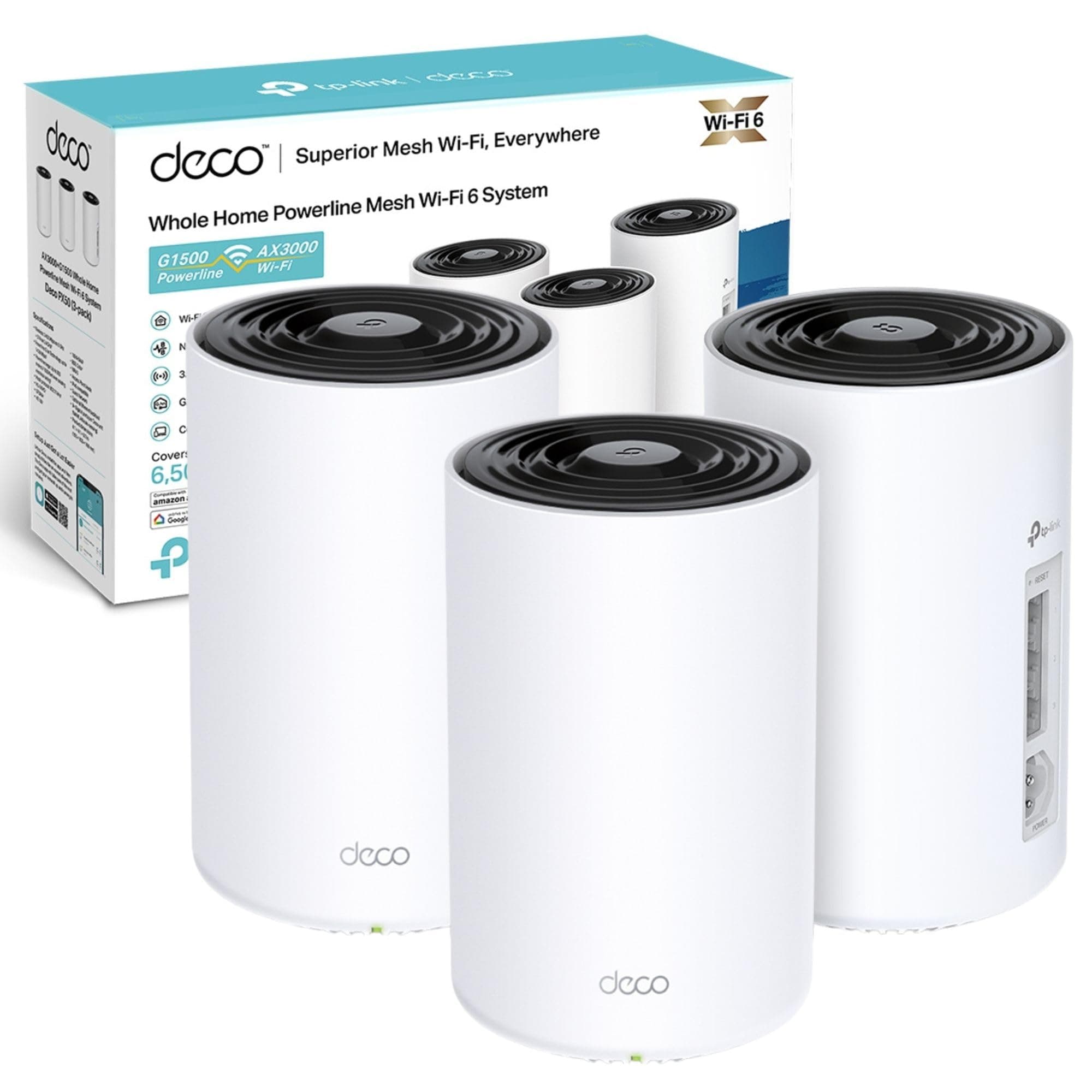 TP-Link Deco PX50 AX3000 + G1500 Système Wi-Fi 6 pour toute la maison, double bande, ports… product image