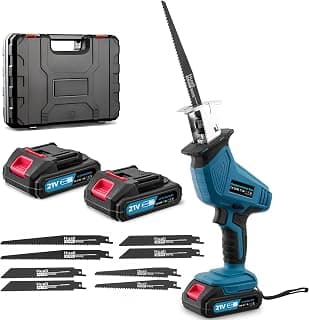 Reciprocating Saw 21V, 0-4000 RPM Variable Speed Cordless – 2 Batteries & 8 Saw Blades… product image