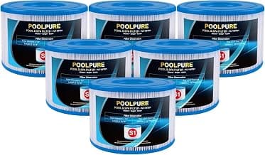 POOLPURE Pack of 6 Filter Type S1 for Easy Set Pool Filter Cartridges, Intex PureSpa,… product image