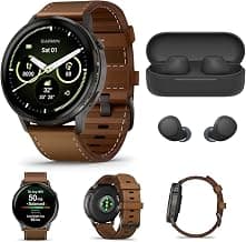 Garmin Venu 4 45mm Amoled, Slate and Brown Leather (Slate, 2 Items) product image