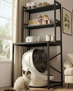 Heybly Litter Box Enclosure for Self-Cleaning Robot 3 & 4, HCLB001BK | Wooden Cat Litter… product image