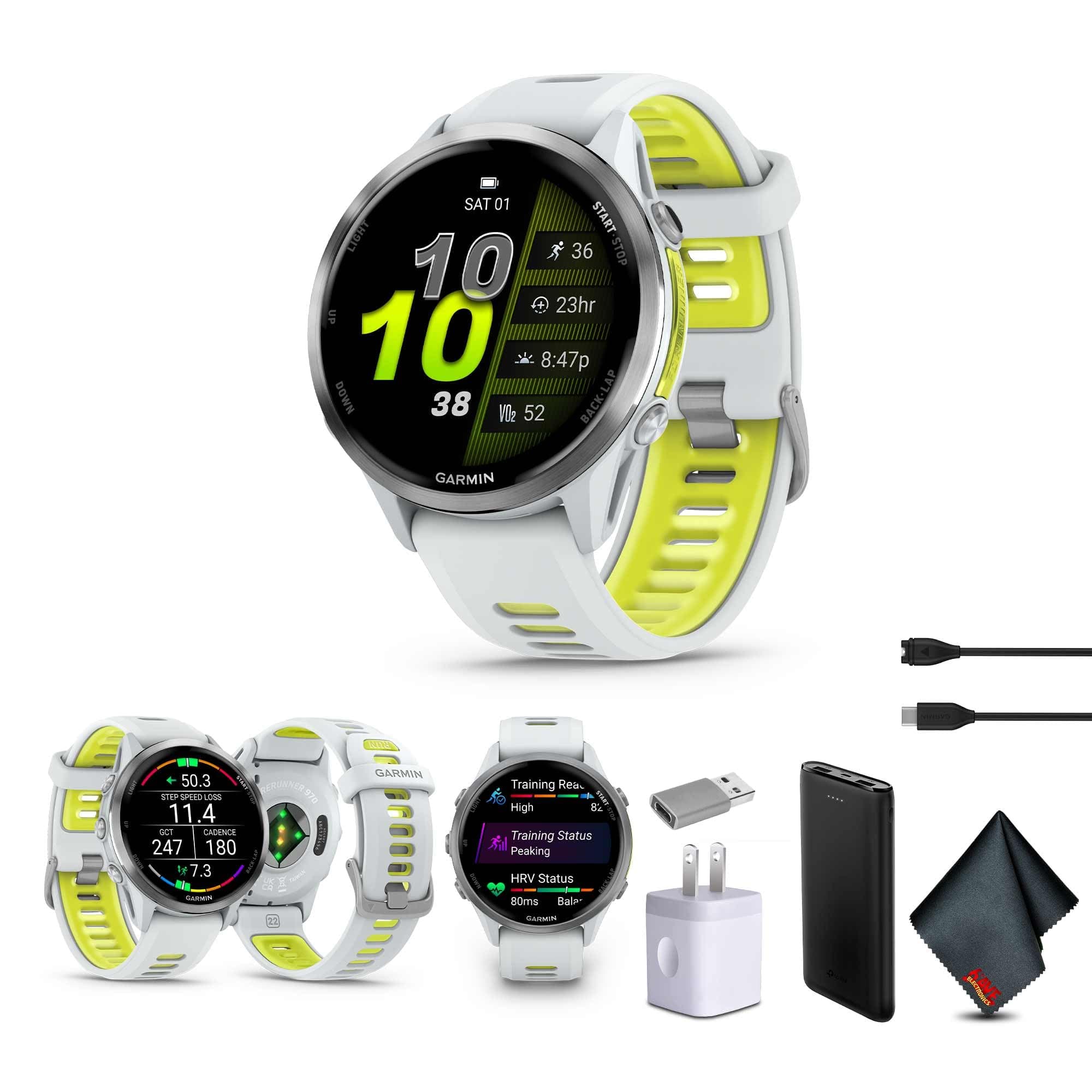 Garmin Forerunner 970 Running Smartwatch (Amp Yellow) with P-Bank Bundle product image