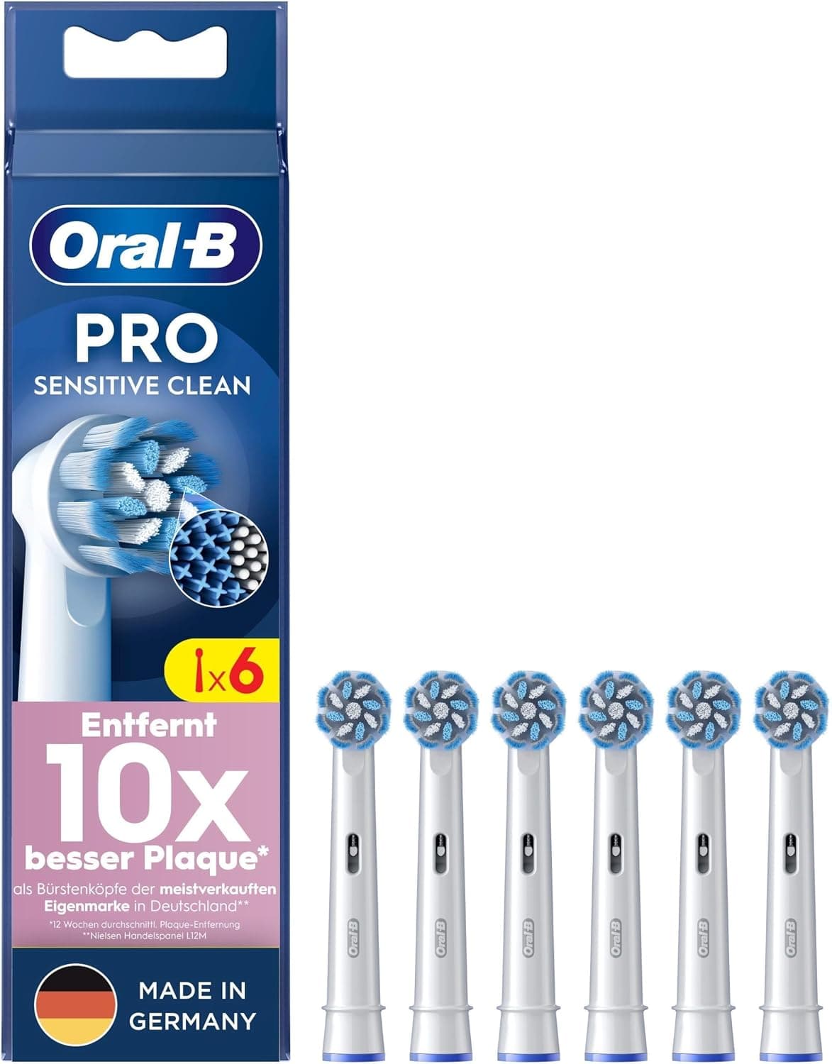 Oral-B Pro Sensitive Clean – ORIGINAL Aufsteckbürsten für Elektrische Zahnbürste – Sanfte… product image