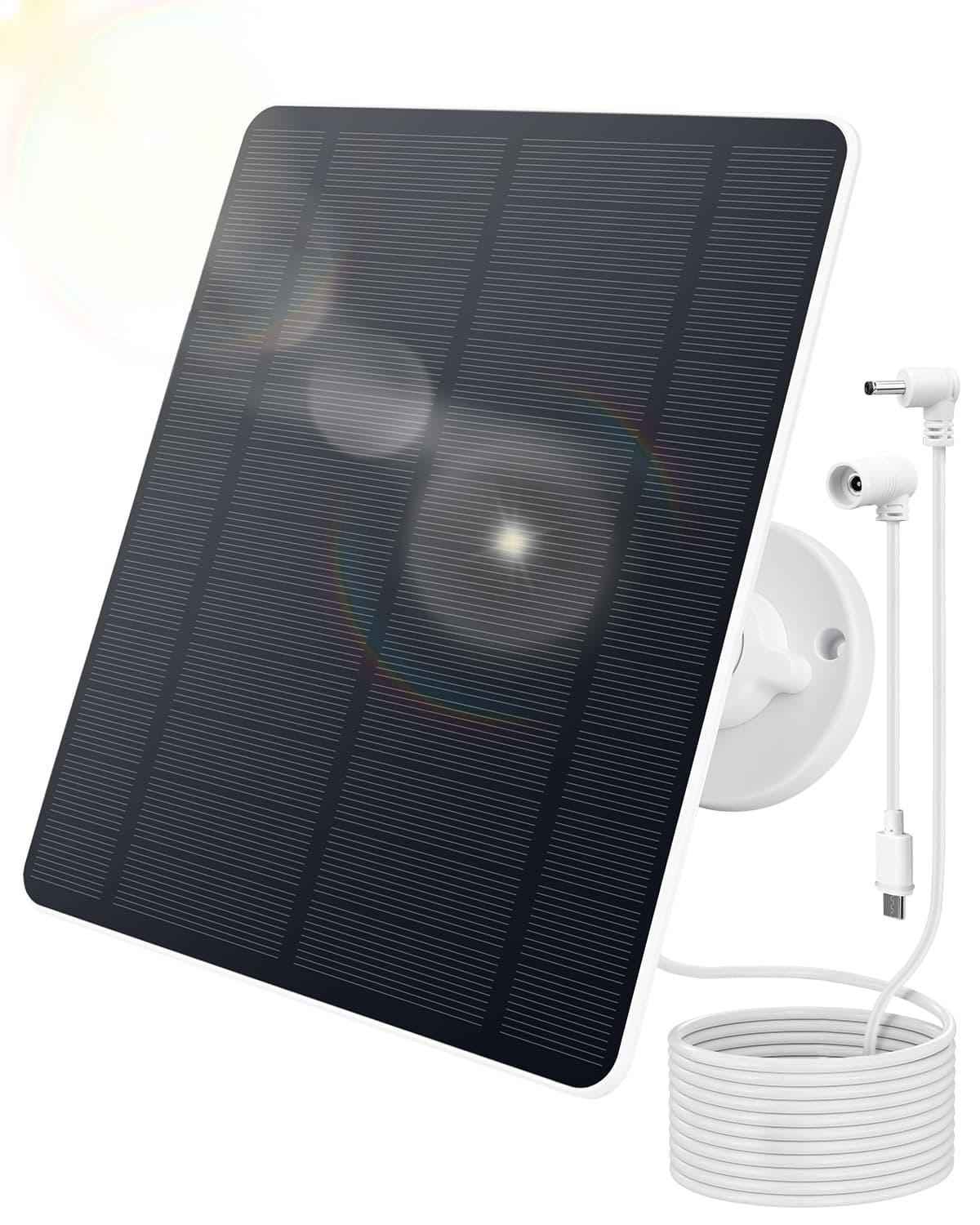 5W Solar Panel for Ring Camera, 5V Solar Charger for Ring Stick Up Cam/Pro Battery, Ring Spotlight Cam Plus/Pro Battery, DC & USB C Solar Panels Outdoor with 360° Rotatable Bracket & 13.1ft Cable (1) product image