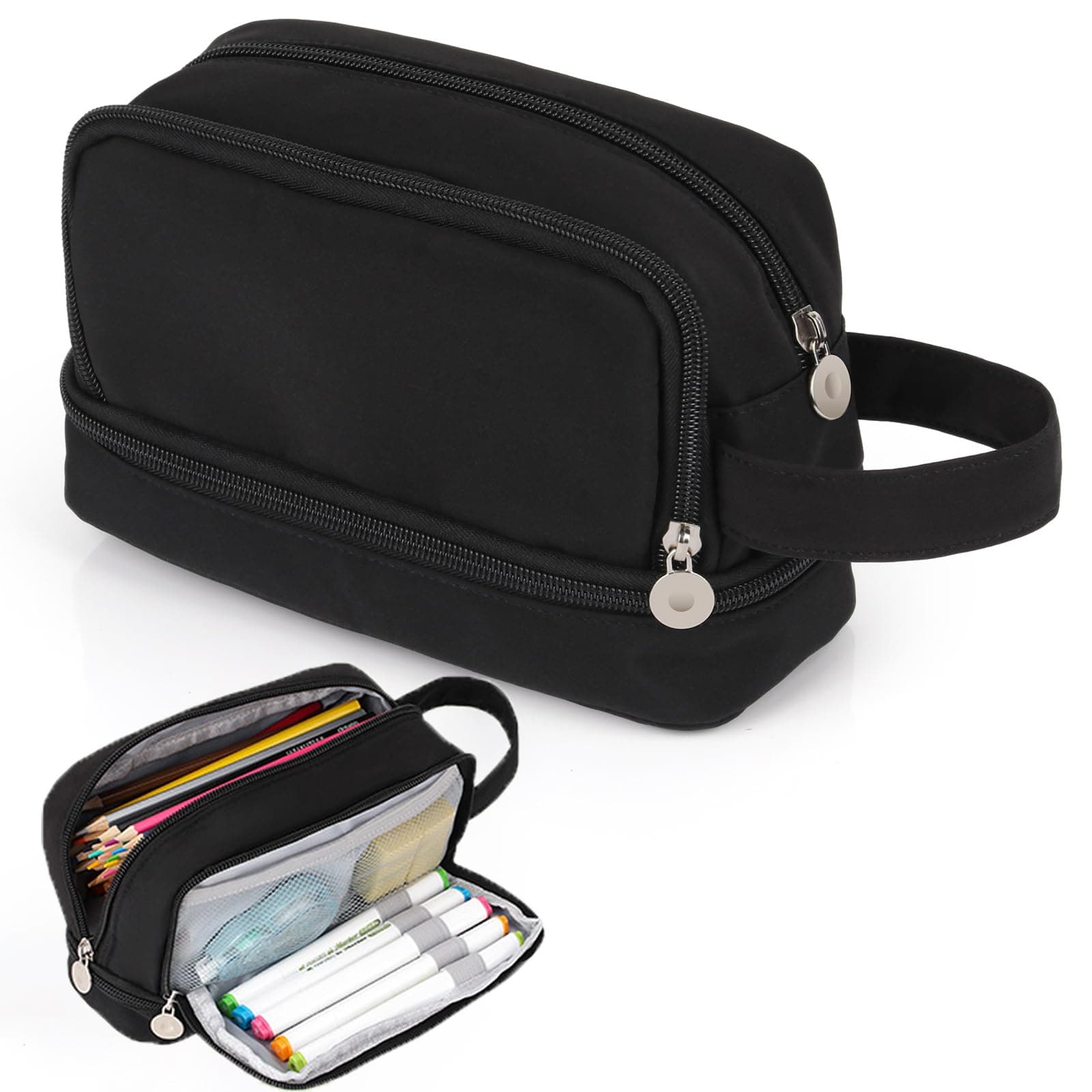 Alyvisun Astuccio Scuola, Astuccio di Grande Capacità con 3 Scomparti per Bambina Ragazzo,… product image