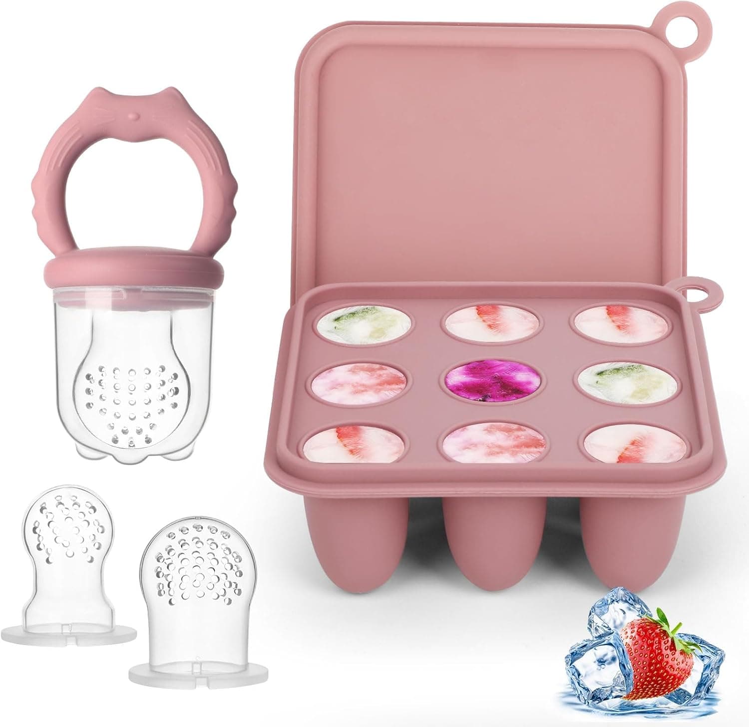 Baby Fruit Feeder Ice Lolly Moulds, Fruit Feeder for Babies Teething Relief, Baby Food Feeder… product image