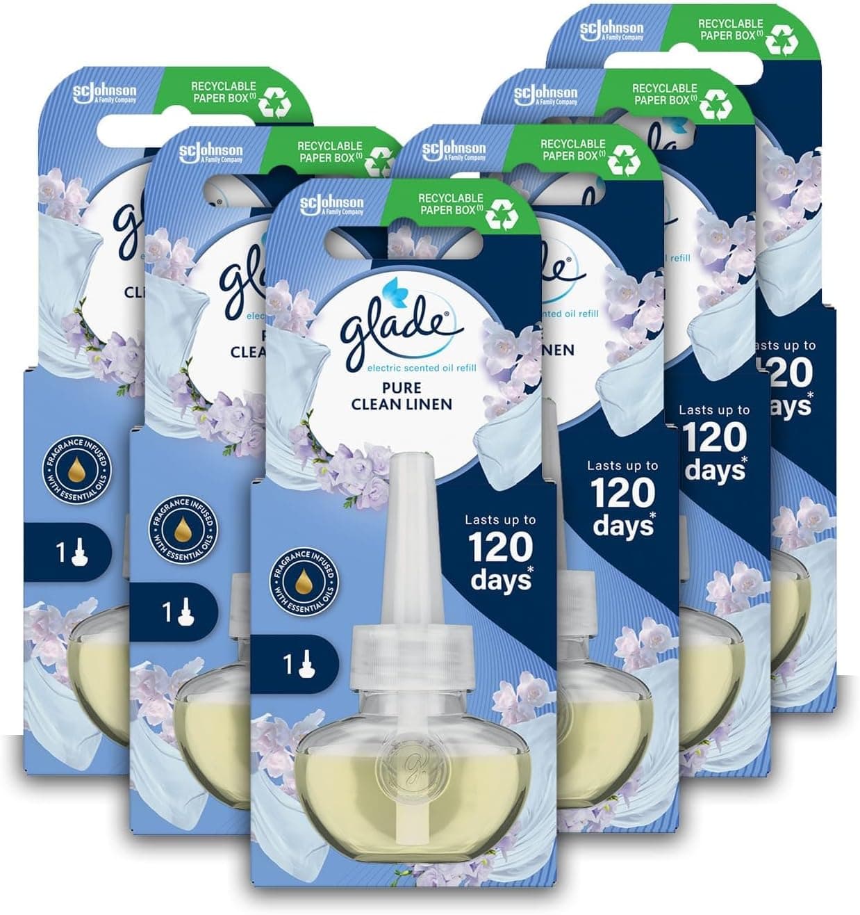 Glade Plug in Air Freshener Refill, Electric Scented Oil Room Air Freshener, Clean Linen, Pack… product image