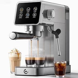 AMZCHEF Espresso Coffee Machines with 20 Bar Pressure, Self-Cleaning & Memory Function, LED… product image