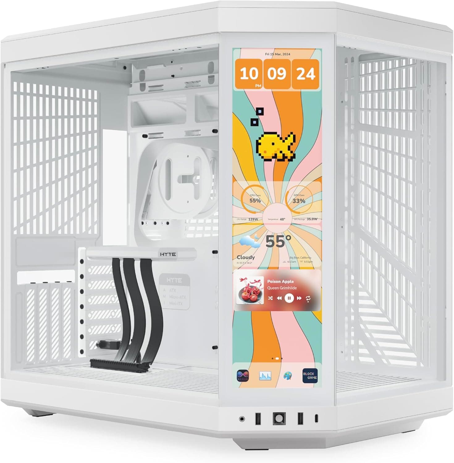 HYTE Y70 Touch Infinite Dual Chamber ATX Mid Tower Modernes ästhetisches Gehäuse mit… product image