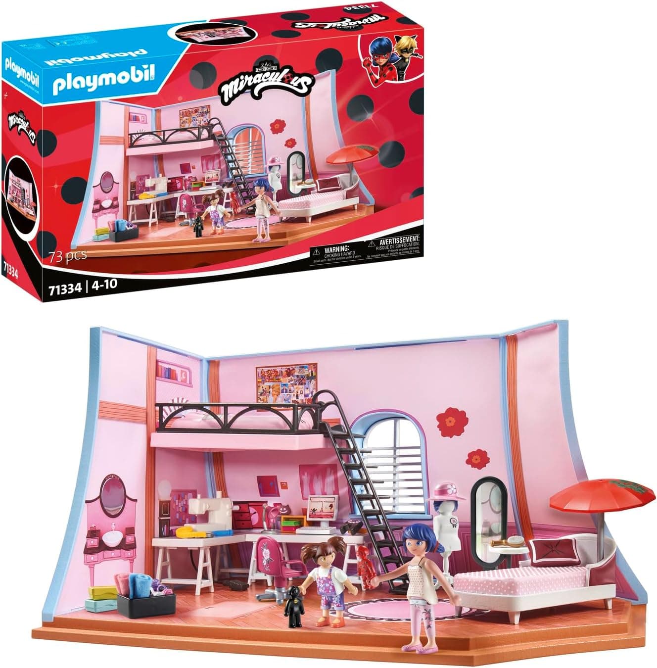 Playmobil 71334 Miraculous: Marinette Bedroom - Miraculous - Includes Marinette, Manon and a… product image
