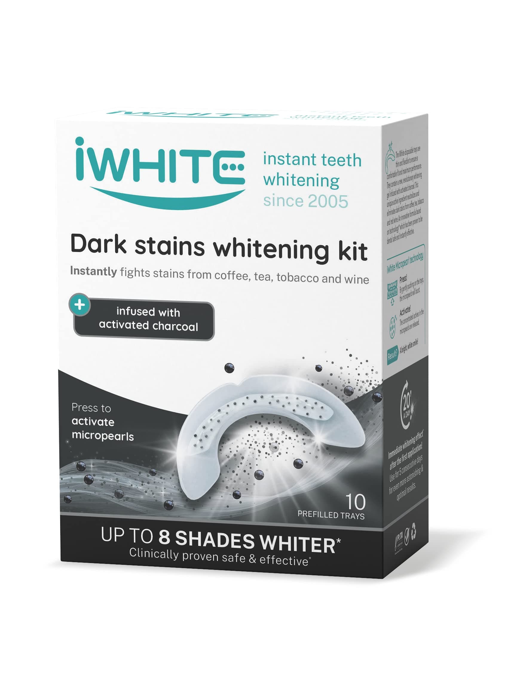 iWhite Dark Stains Teeth Whitening Kit – 10 Pre-Filled Trays – Instantly Removes Stains –… product image