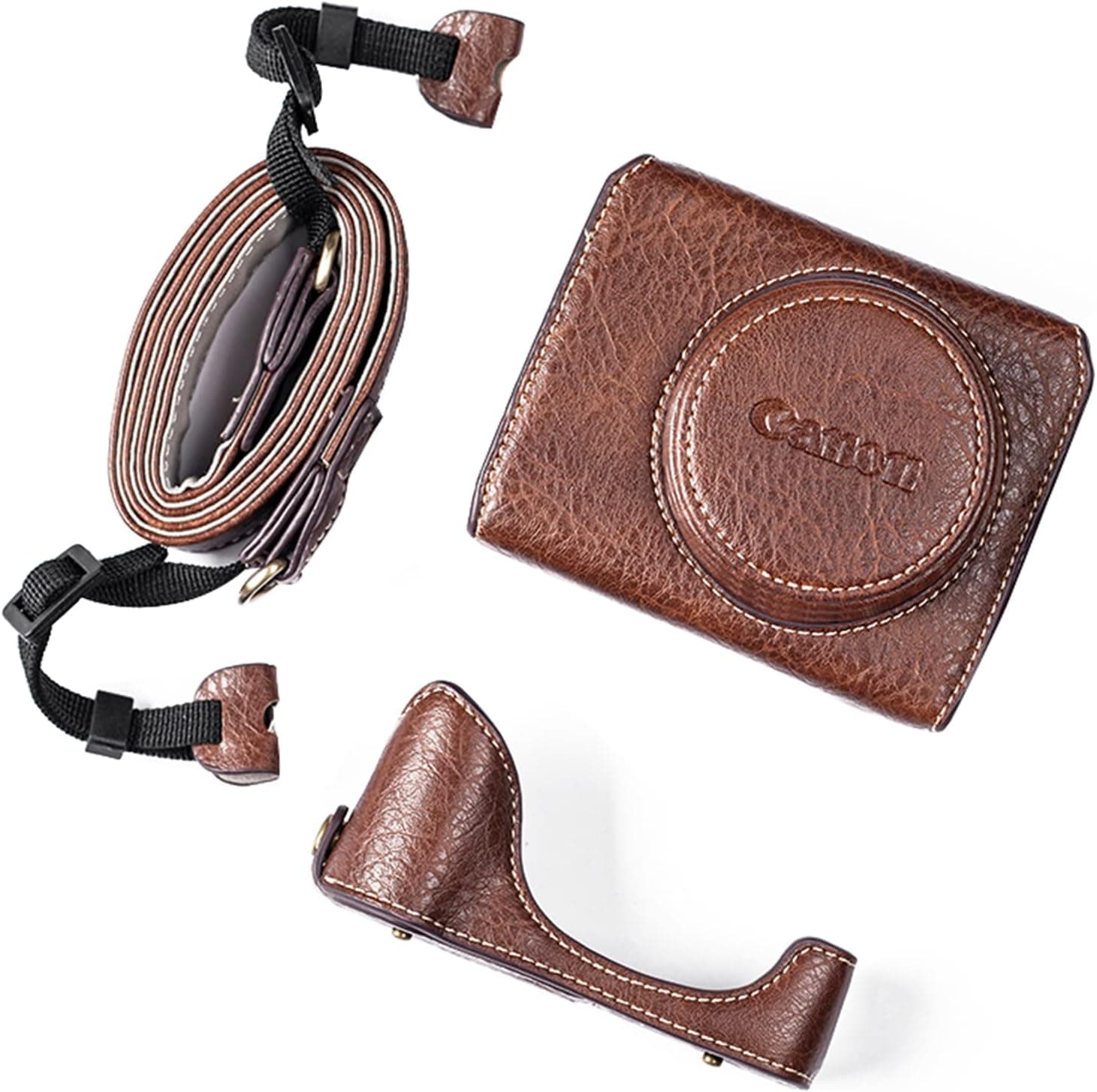 Rieibi G7X G7X II G7X III Vintage Leather DSLR Camera Case Cover For Canon PowerShot G7X G7X… product image