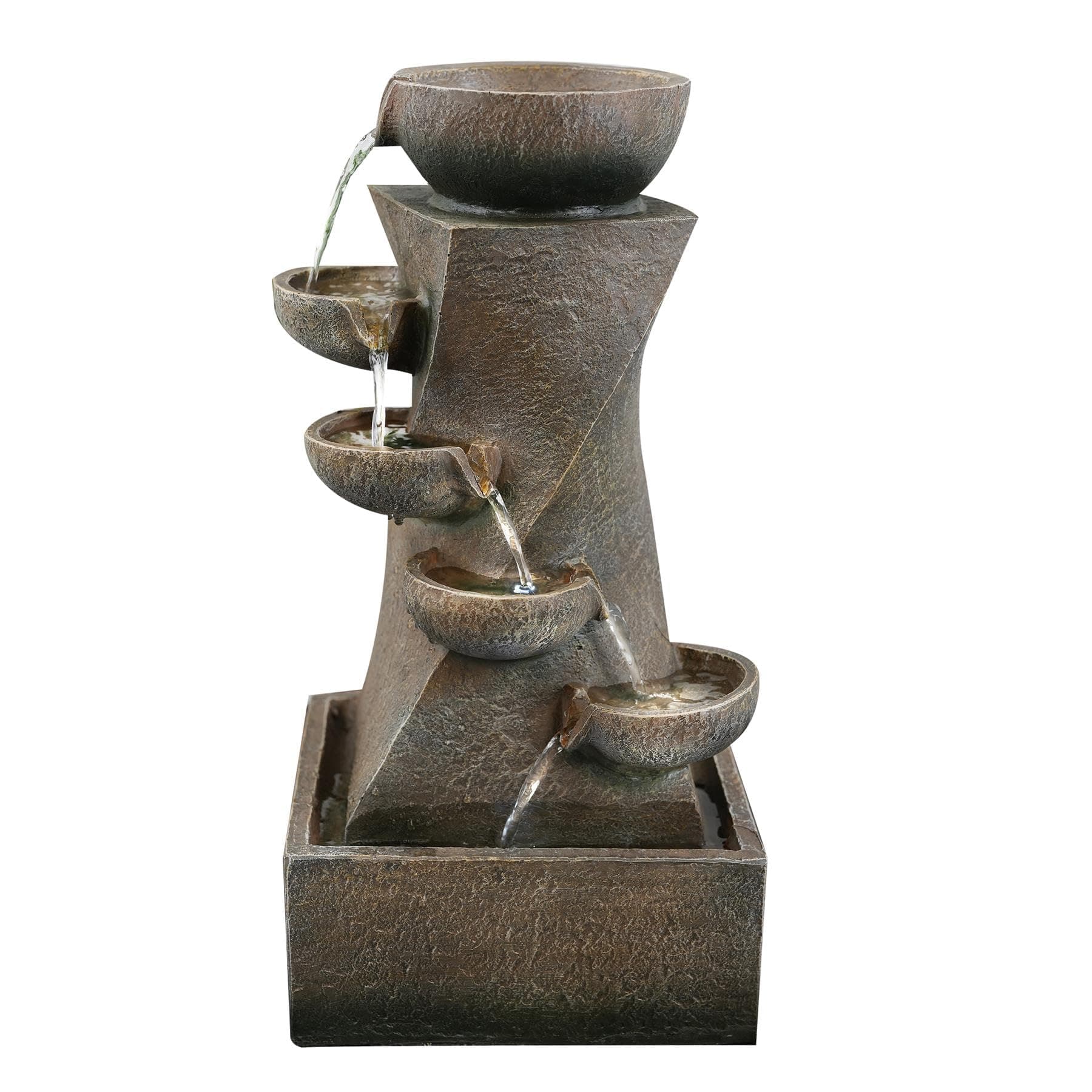 GEEZY Garden Water Feature – Cascading Fountain with LED Lights – Mains Powered,… product image