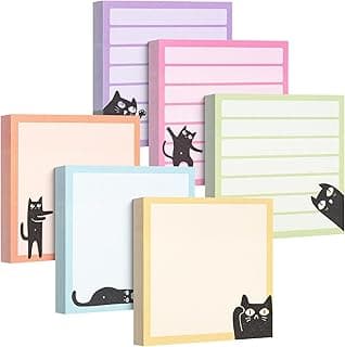 Mr. Pen- Sticky Notes, 3" x 3", 6 Pads, 480 Sheets, Black Cat Sticky Notes, Cat Notepad,… product image