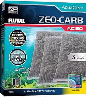 Pack of 3 Zeo Activated Carbon Filter Backpack Refill for AquaClear AC50 Aquarium product image