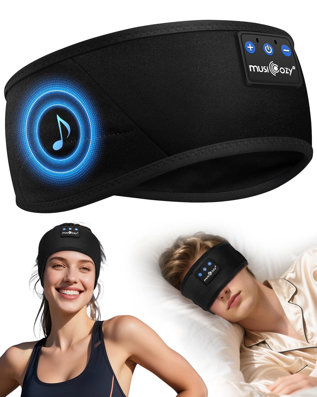 MUSICOZY Sleep Headphones, Comfortable Headband Headphones for Side Sleepers - Bluetooth 5.4… product image
