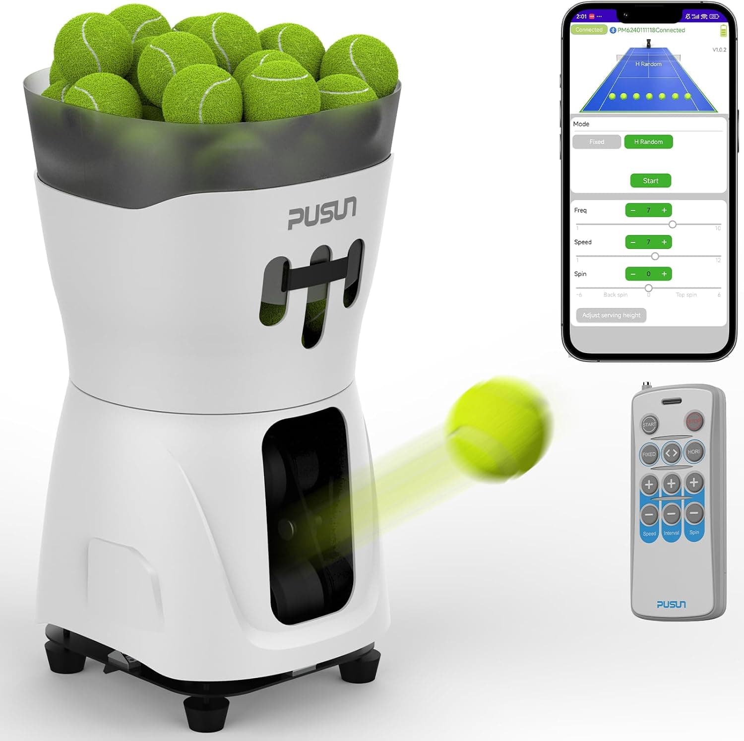 PT-Mini Pro Tennis Ball Machine: Automatyczna obsługa z regulowaną prędkością i kątem. Trwała… product image