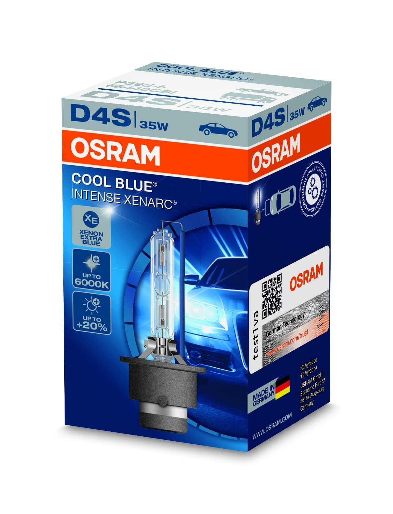 OSRAM XENARC COOL BLUE INTENSE D4S HID, xenon headlight bulb, 66440CBI, folding carton box (1… product image