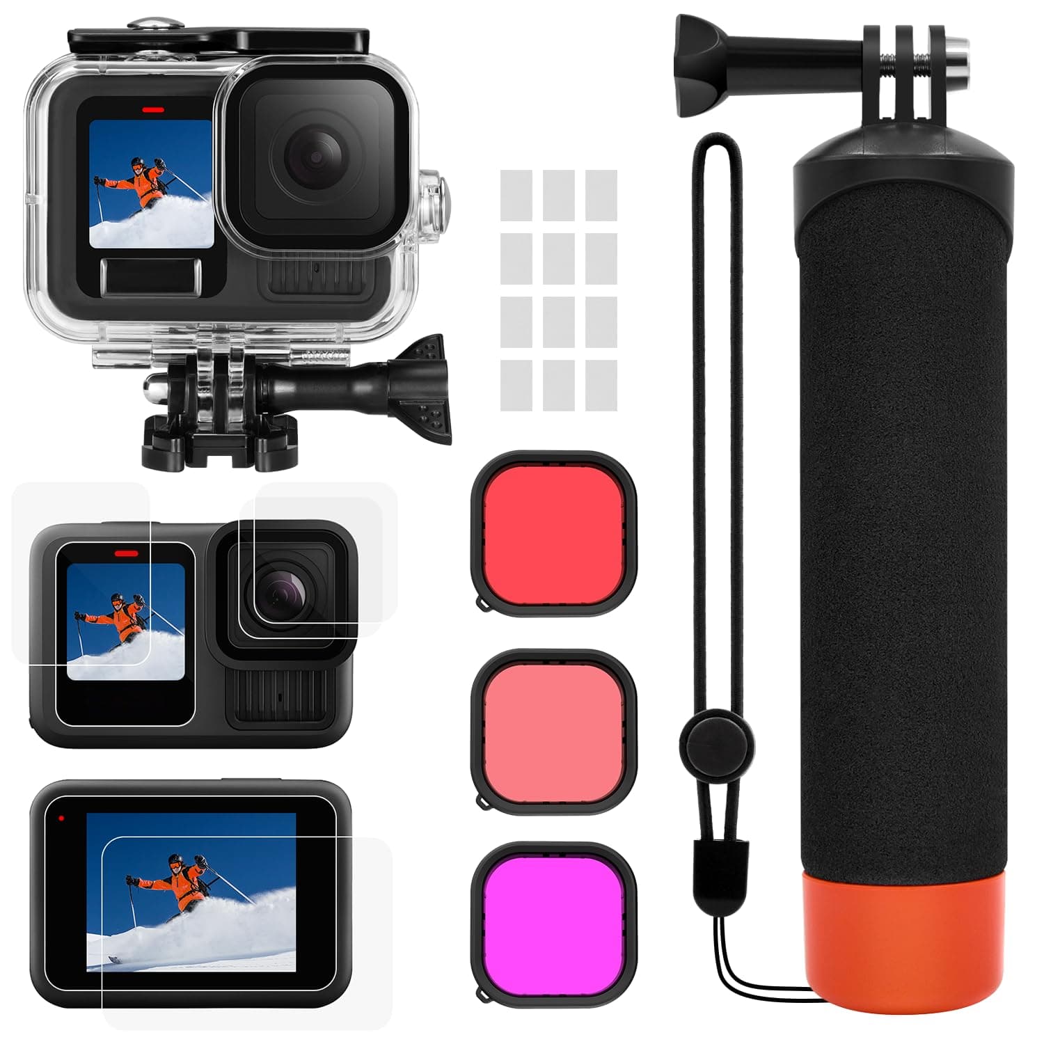 Kit accessori per GoPro Hero 13 nero, oGoDeal, custodia protettiva impermeabile + impugnatura… product image