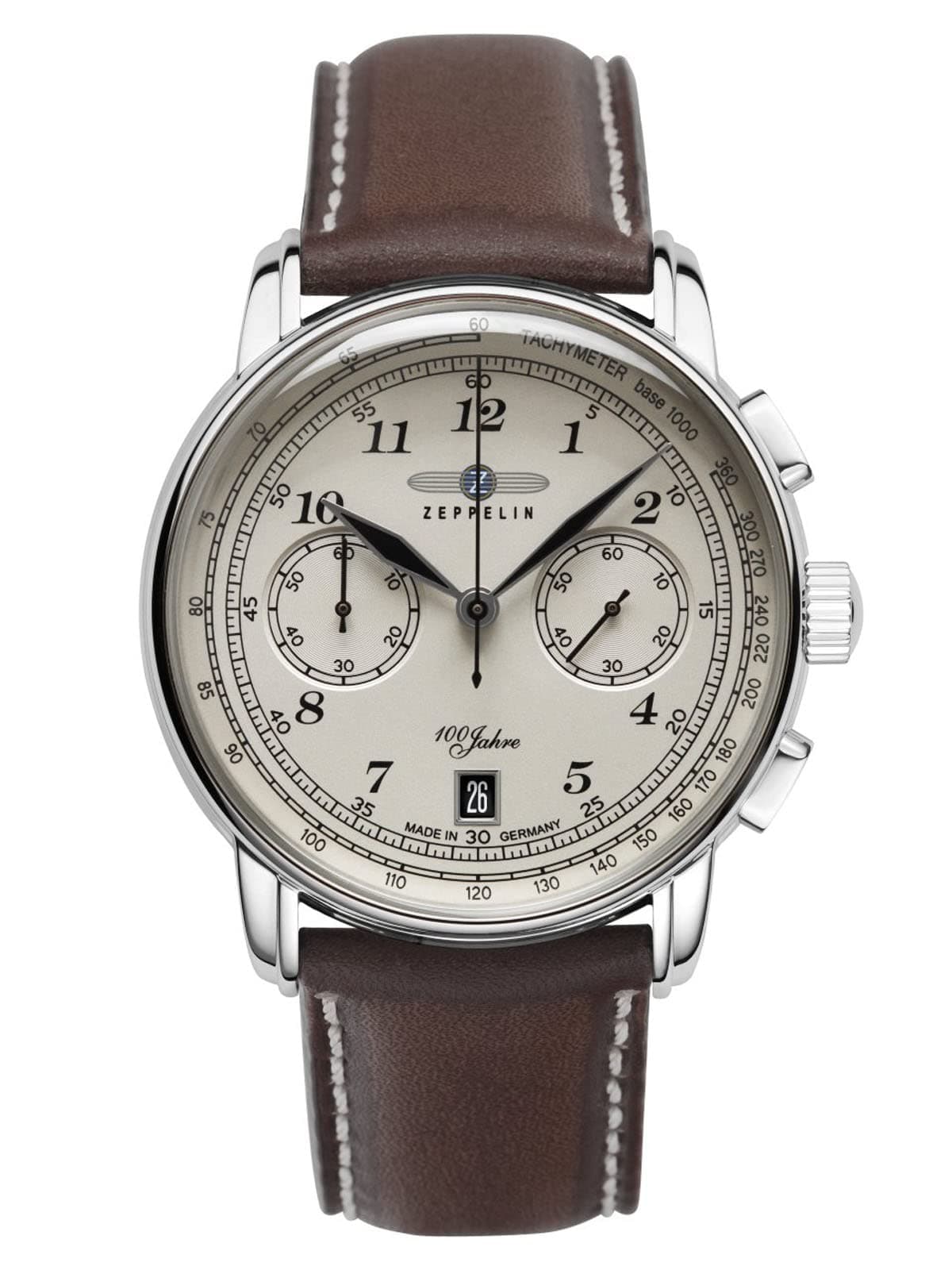 Zeppelin 100 Years Herren Uhr analog Quarzwerk mit Leder Armband 7674-6 product image