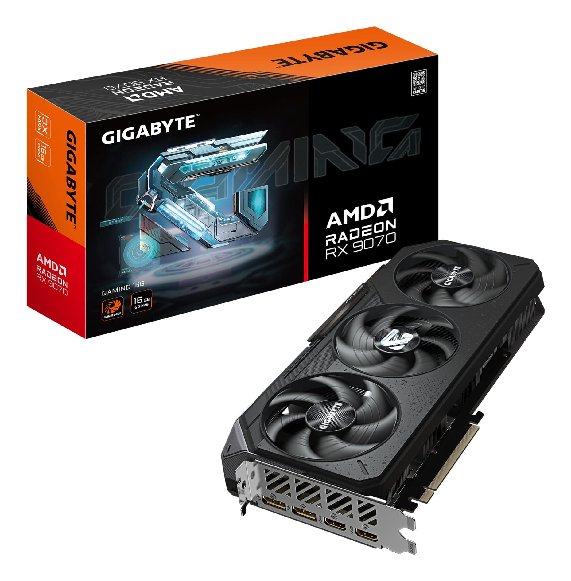 Gigabyte Radeon RX 9070 GAMING 16GB Graphics Card - 16GB GDDR6, 256bit, PCI-E 5.0, 2520 MHz… product image