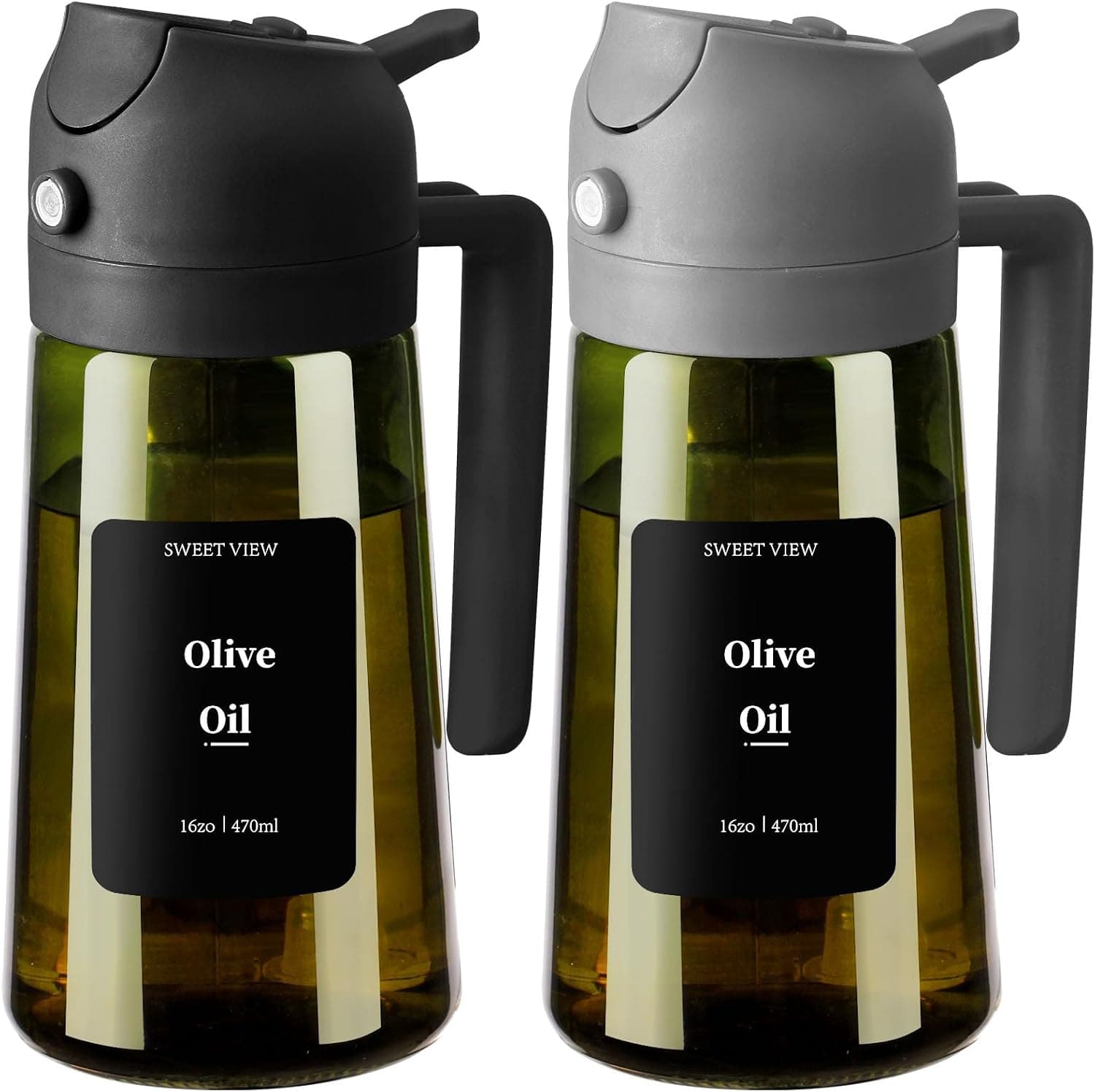 SWEET VIEW Olive Oil Dispenser and Oil Sprayer - 470ml Glass Lightproof Oil Pourer for… product image