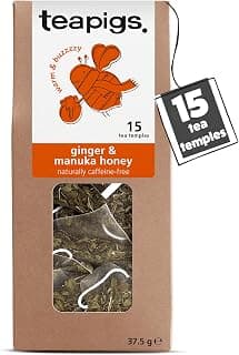 Teapigs Ginger & Manuka Honey Tea - Infusion of Ginger & Manuka Honey for a Fiery Kick -… product image