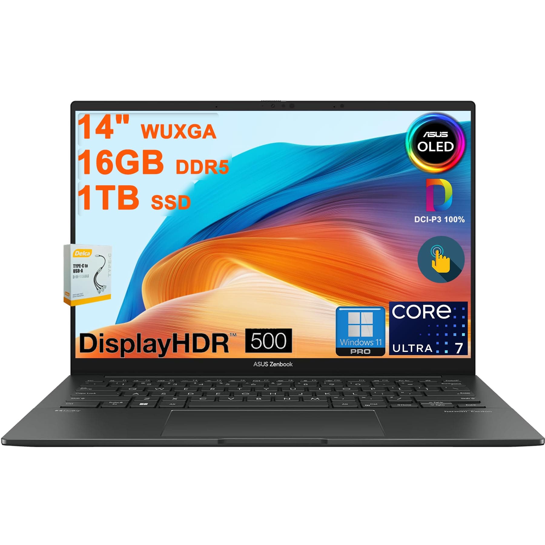 ASUS Zenbook 14 OLED Laptop | 14" WUXGA Lumina OLED Touch (100% DCI-P3, 500nits HDR) | Intel… product image