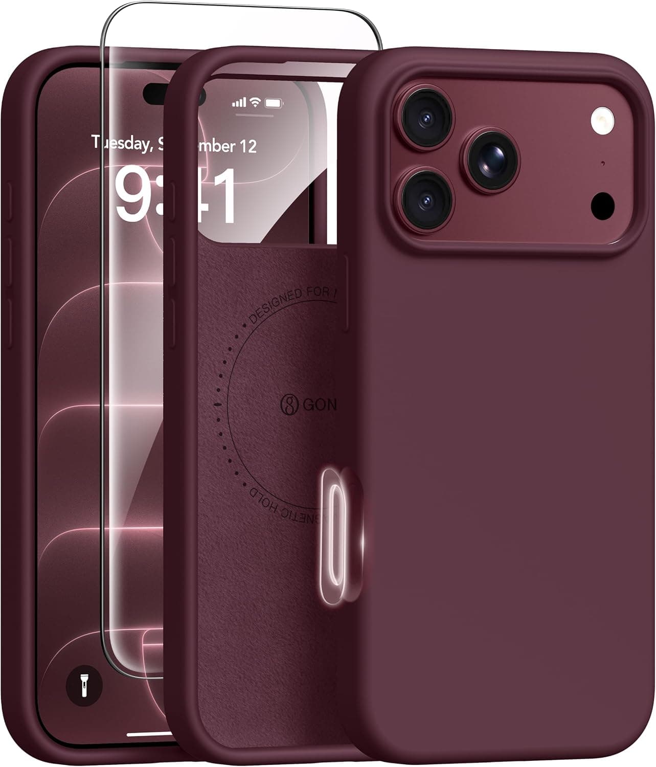 GONEZ iPhone 18 Pro/iPhone 17 Pro Case, Burgundy product image