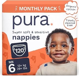 Nappy Size 6 (13kg+) 120 Count Sensitive Skin | 12 Hour Leak Protection, New Blowout Blocker™,… product image