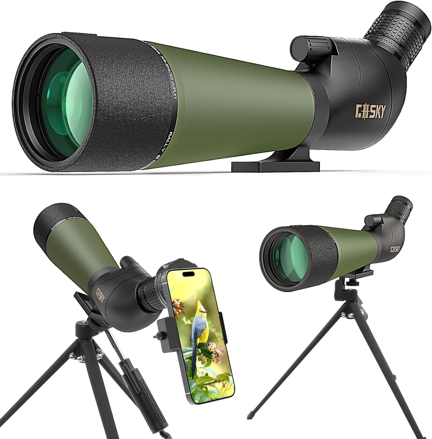 Gosky Flagship DiamondEdge 20-60x80 Spotting Scope with Tripod, Carrying Bag and Quick Phone… product image