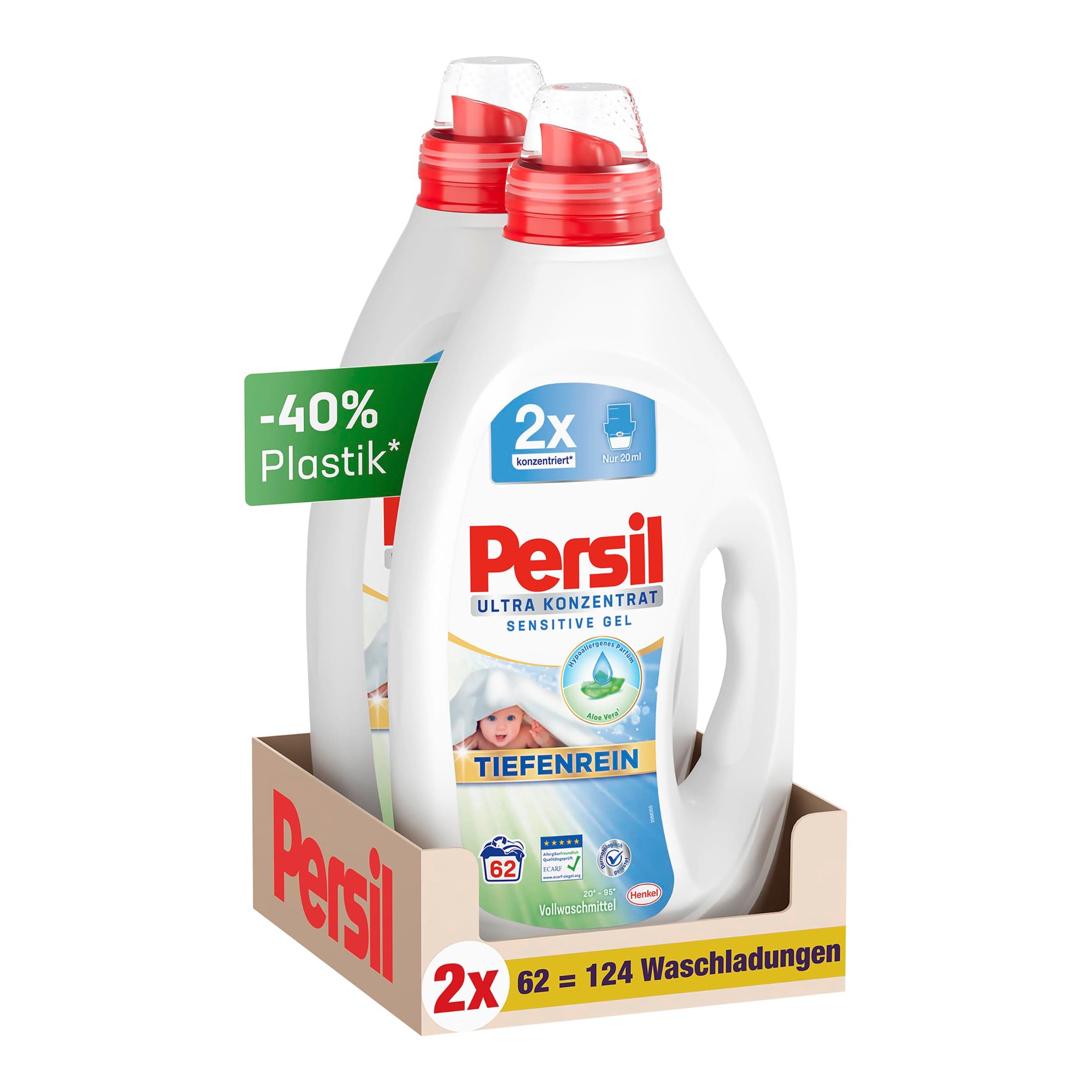 Persil Flüssigwaschmittel Sensitive (124 Waschladungen) hochkonzentriertes Ultra-Konzentrat… product image