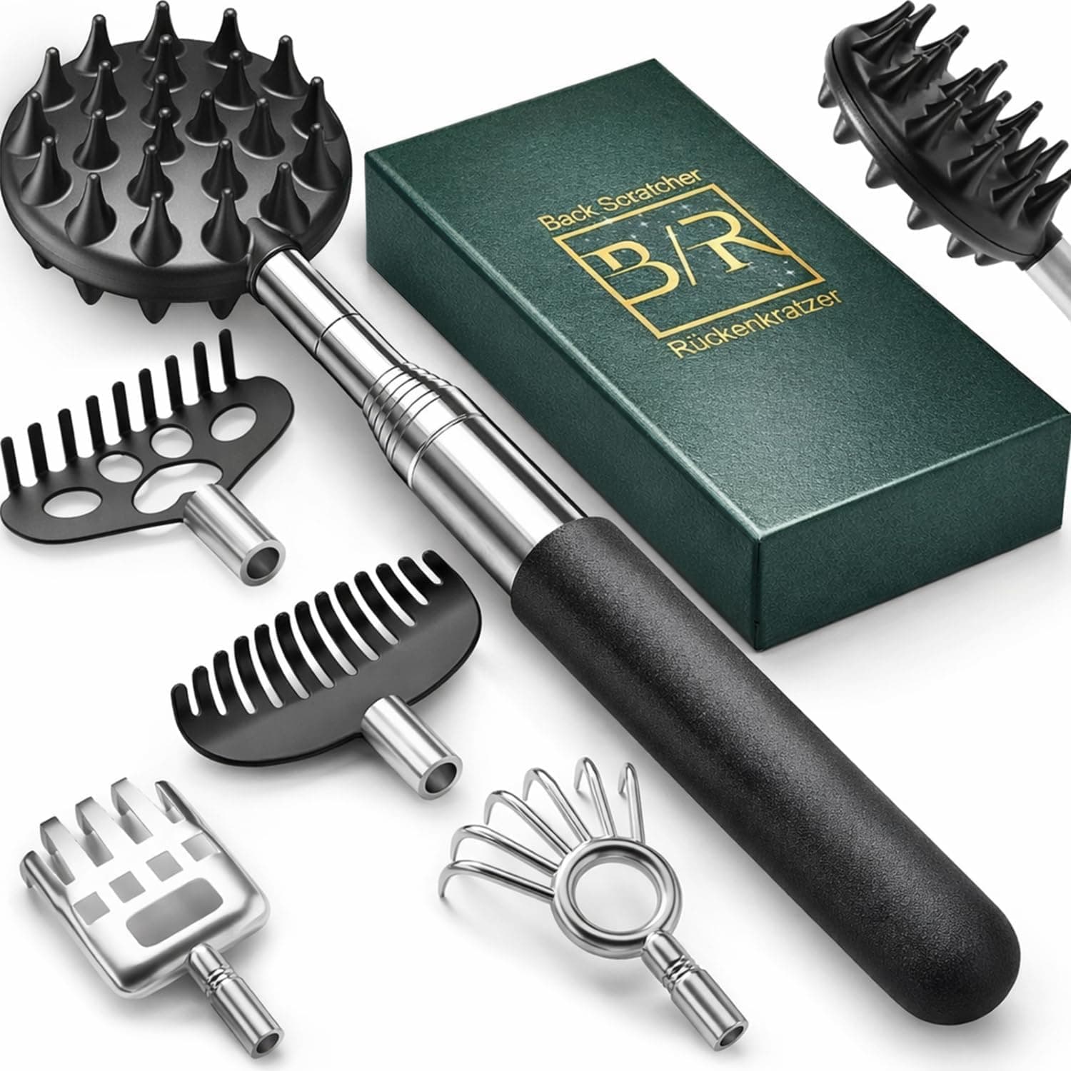 Telescoping Back Scratcher with 5Pcs Detachable Scratching Heads, Fathers Day Birthday Gifts… product image